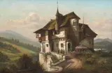 Ferdinand Richardt, Monastery on the Border of Turkey and Greece, oil on canvas
