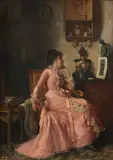 George W. Maynard, Repose, oil on canvas laid down on Masonite