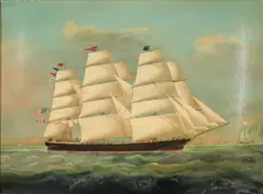 Chinese School, The Barque 'Malay' Entering a Port, oil on canvas
