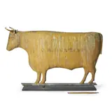 Rare Painted Copper Steer Weathervane, CUSHING & CO. (1867-1933), Waltham, Massachusetts, c. 1875