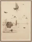 Frank Weston Benson, Study for Salem Harbor, unsigned; inscribed 'His Trial Pieces/81.25.10' (in pencil on the reverse)