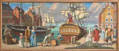 Aiden Lassell Ripley, Four Mural Paintings of Historic Boston, 1942, all signed and dated 'A. Lassell Ripley 1942' (lower left); titled in pencil inscriptions (on the reverse)