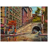 Ben Abril, Angel's Flight Railway - Los Angeles, 1929, oil on canvas