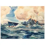 Arthur Edwaine Beaumont, Task Force - USS Wichita, watercolor and graphite on paper