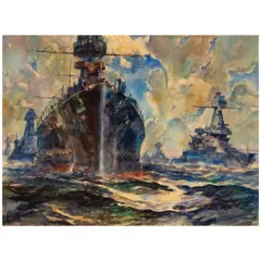 Night Maneuvers by Arthur Edwaine Beaumont, watercolor and graphite on paper, sold Nov 2025
