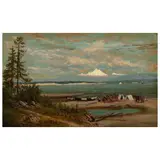 James Everett Stuart, Indian Camp, Admiralty Bay, Mt. Baker in the Background