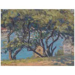 Gottardo Piazzoni, View of the Waterfront, 1907, oil on board