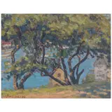 Gottardo Piazzoni, View of the Waterfront, 1907, oil on board