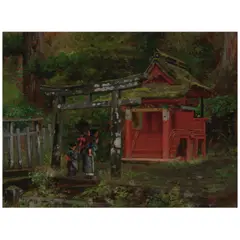 Theodore Wores, A Shrine in the Forest, oil on panel