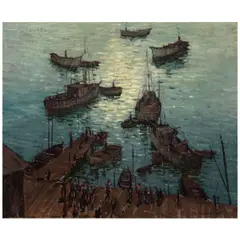 Paul Sample, San Pedro Harbor, oil on canvas
