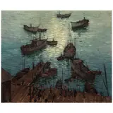 Paul Sample, San Pedro Harbor, oil on canvas