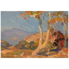 Franz Bischoff, Tree Landscape, oil on board