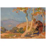 Franz Bischoff, Tree Landscape, oil on board
