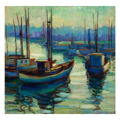 Donna N. Schuster, Los Angeles Harbor, oil on canvas