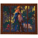 Sam Hyde Harris, The Parrot Screen (A Triptych), circa 1945, tempera on heavy Epson board