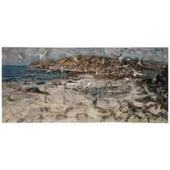 Sea Gulls at Morro Bay by Roger Edward Kuntz, oil on canvas, offered Nov 2025