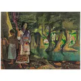 Millard Sheets, Gathering in the Forest, watercolor on paper