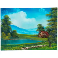 Bob Ross, Home in the Valley, 1993, Bob Ross Wet-on-Wet Technique® on canvas