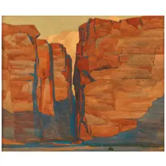 Francis McComas, Navajo Gateway, Arizona (A Study), watercolor and pencil on paperboard