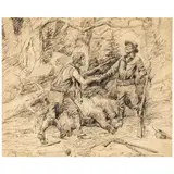 A Friend in Need is a Friend Indeed by Charles Marion Russell, 1898, ink and pencil on paper, sold Nov 2025