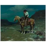 Frank Tenney Johnson, A Wyoming Night Herder, oil on canvas