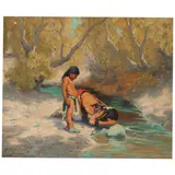 E. Irving Couse, Waiting to Drink at the Stream (Waiting His Turn)