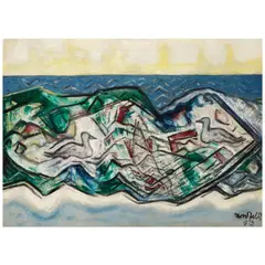 Diving Duck by Bror Julius Olsson Nordfeldt, 1953, oil on canvas, sold Nov 2025
