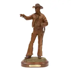 Tallyin' the Stock Market by Bill Nebeker, bronze with reddish brown patina, sold Nov 2025
