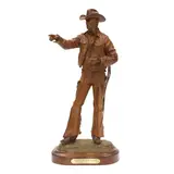 Bill Nebeker, Tallyin' the Stock Market, bronze with reddish brown patina