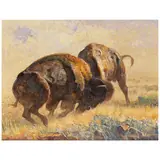 Bob Kuhn, Battle of the Titans, 1995, acrylic on board