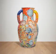 Viola Frey, Untitled Urn (after Portland Vase), 2000, glazed ceramic, in 26 parts