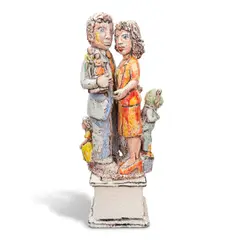 Viola Frey, Untitled (Man, Woman and Frog), 1993, glazed ceramic, in 2 parts