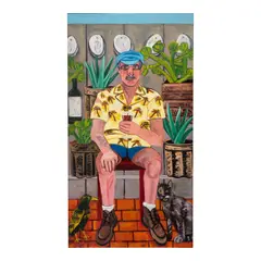 Joan Brown, The Colonel in the Garden of Allah, 1972, enamel on Masonite