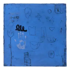 Squeak Carnwath, Blue Stuff, 1992, oil and alkyd on canvas