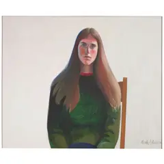 Mark Adams, Portrait of Jessica Cole, 1972, oil on board