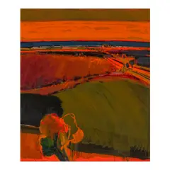 Henrietta Berk, Oakland Landscape, circa 1967-69, oil on canvas