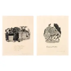Allen Ruppersberg, Autobiography, 1980, graphite and charcoal on paper, in 2 parts