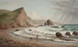 Hiram Reynolds Bloomer, Fisherman on the Shore, oil on canvas