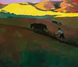 Selden Connor Gile, Three Men Ploughing, 1931, oil on canvas