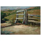Si Chen Yuan, Lookout Gate, oil on Masonite