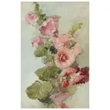 Franz Bischoff, Hollyhocks, watercolor on paper