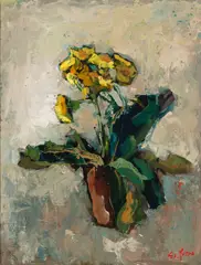 Si Chen Yuan, Yellow Flowers and Rose with a Red Cloth (a group of two)