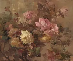 Franz Bischoff, Roses, oil on canvas