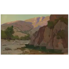 Bend in the Stream by Elmer Wachtel, oil on canvas, offered Apr 2025