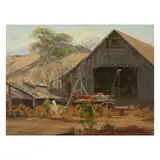 Sam Hyde Harris, Bonal's Barn, oil on Masonite