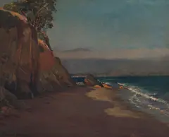 Santa Barbara Coast by Theodore Wores, oil on canvas, sold Apr 2025