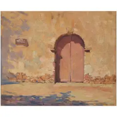Alson S. Clark, Old Mission Door, St. Gabriel, oil on canvas affixed to board