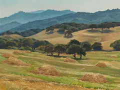 Ray Strong, Woodside, oil on canvasboard
