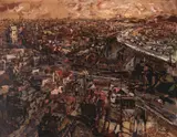 Roger Edward Kuntz, Los Angeles Freeway (or Sunset Freeway L.A.), 1955, oil on canvas