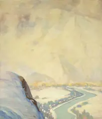 Alfred R. Mitchell, Snowy Mountain (no.362), oil on canvas
